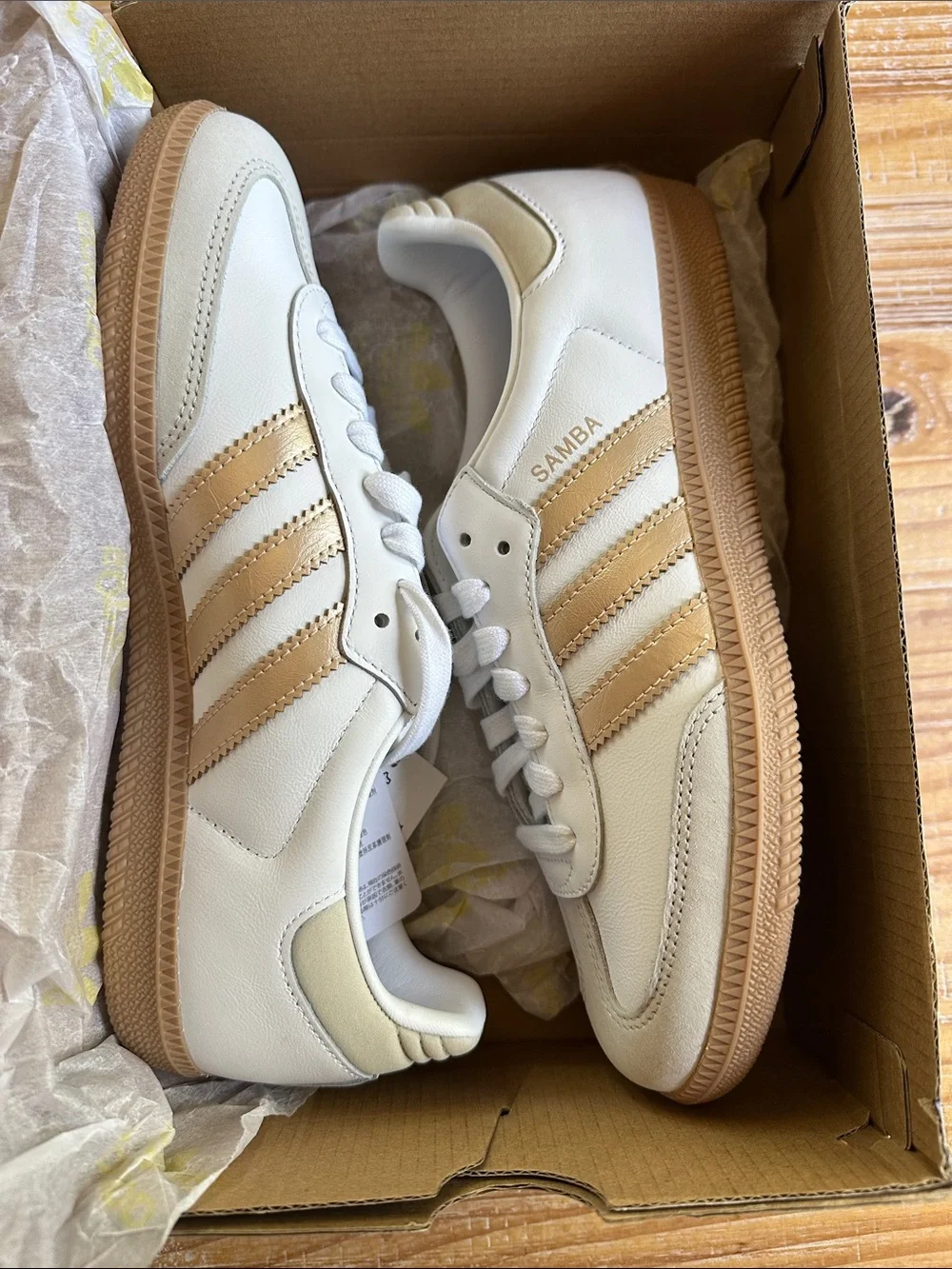 Adidas Samba Women’s Sneakers in White and Gum - Picture 5 of 5
